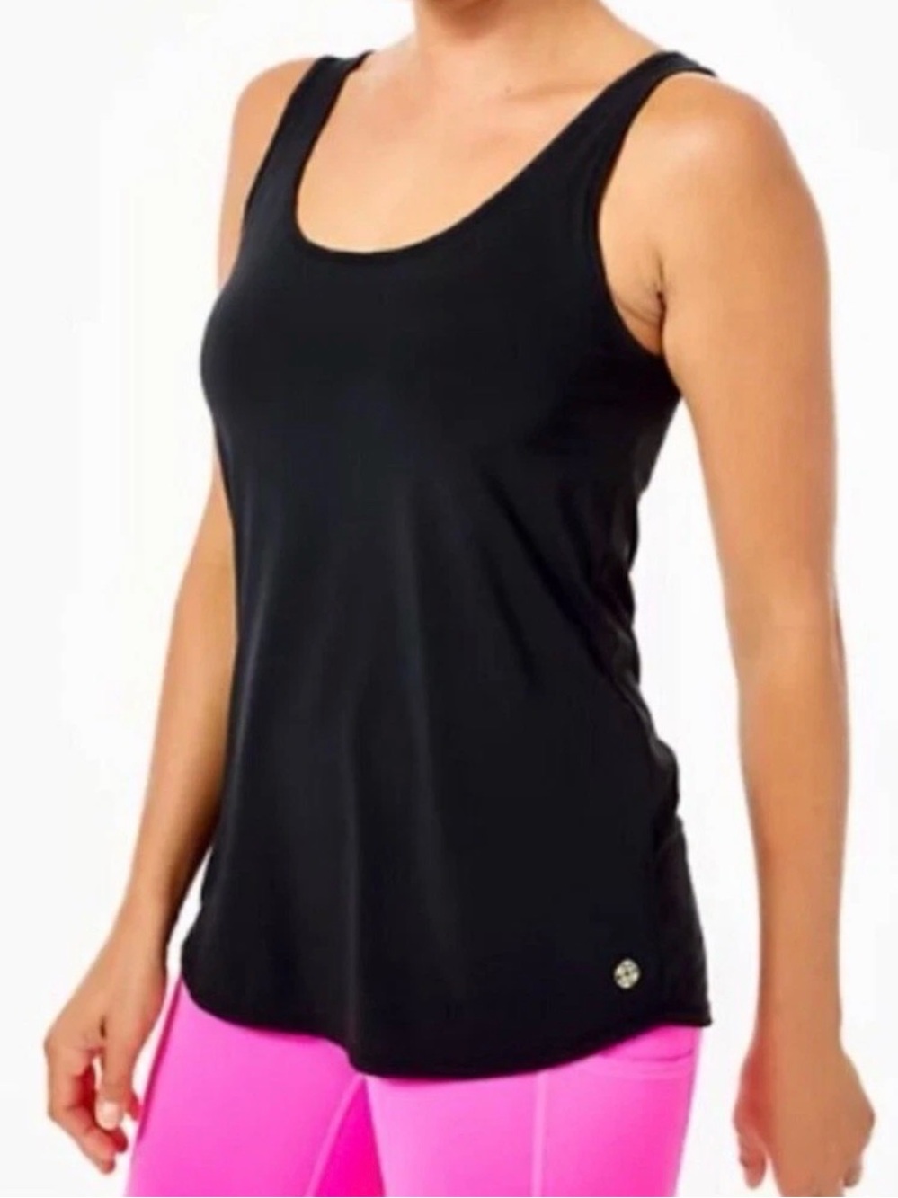 Lilly Pulitzer XS‎ Sunray Luxletic Scoop Neck Casual Workout Bra Tank Top Black